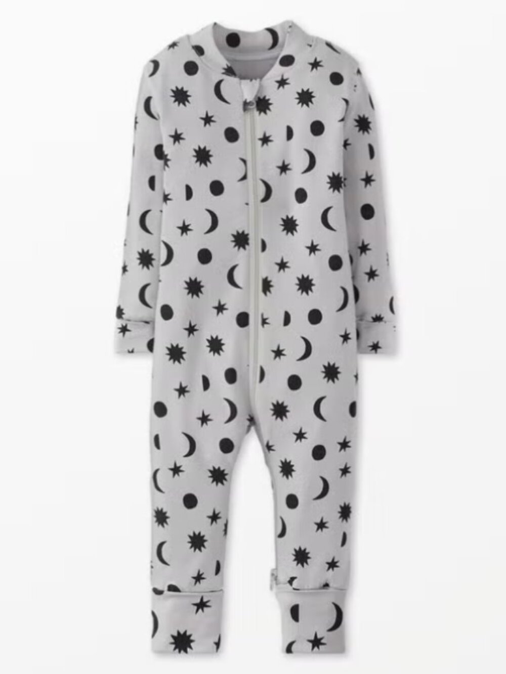 NWOT Hanna Andersson Layette Tencel Print Sleeper Stars and Moon Gray 2T